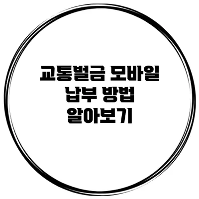 교통벌금 모바일 납부 방법 알아보기
